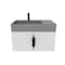 Castello Usa Amazon 30-inch White Left Vanity Set with Gray Top and Black Handles CB-MC-30W-BL-2056L-GR - alternate 3